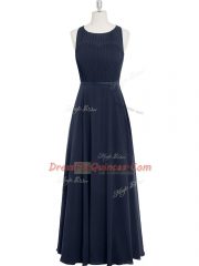 Excellent Sleeveless Zipper Floor Length Ruching Prom Evening Gown