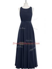 Excellent Sleeveless Zipper Floor Length Ruching Prom Evening Gown