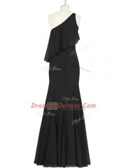 Low Price Black Sleeveless Chiffon Side Zipper Homecoming Dress for Prom and Party and Military Ball