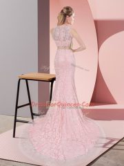 Classical Sleeveless Court Train Beading Zipper Party Dress Wholesale