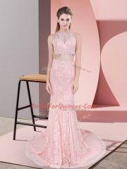 Classical Sleeveless Court Train Beading Zipper Party Dress Wholesale