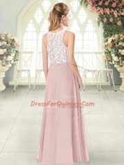 Pink Scoop Zipper Lace Sleeveless