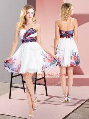 White Lace Up Evening Dress Pattern Sleeveless Mini Length