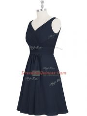 Knee Length Black Dress for Prom V-neck Sleeveless Zipper
