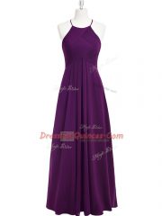 Unique Sleeveless Ruching Zipper Prom Gown