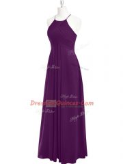 Unique Sleeveless Ruching Zipper Prom Gown