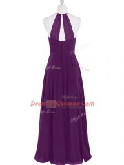 Unique Sleeveless Ruching Zipper Prom Gown
