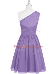 Superior Lavender A-line Lace Homecoming Dress Side Zipper Sleeveless Knee Length