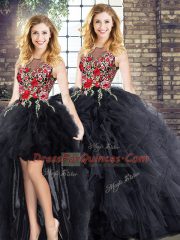 Elegant Floor Length Ball Gowns Sleeveless Black Sweet 16 Quinceanera Dress Zipper