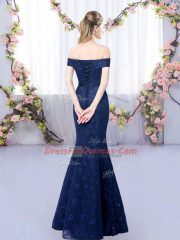 Off The Shoulder Sleeveless Vestidos de Damas Lace Lace Up
