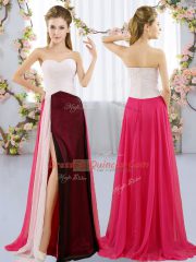 Multi-color Sleeveless Ruching Floor Length Vestidos de Damas