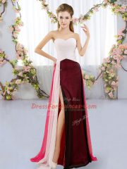Multi-color Sleeveless Ruching Floor Length Vestidos de Damas