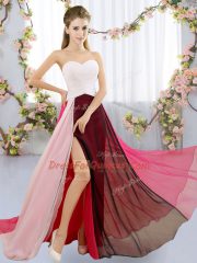 Multi-color Sleeveless Ruching Floor Length Vestidos de Damas