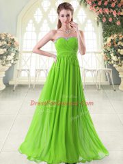 Exquisite Sweetheart Sleeveless Chiffon Prom Party Dress Beading and Ruching Zipper
