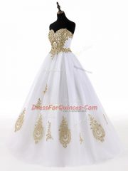 Dazzling Sweetheart Sleeveless Tulle 15th Birthday Dress Beading and Appliques Lace Up