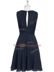 Black Sleeveless Chiffon Zipper Casual Dresses for Prom and Party and Military Ball and Wedding Party