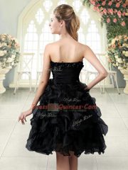 Sleeveless Beading and Appliques and Ruffles Side Zipper Juniors Party Dress