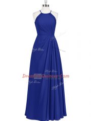 Cheap Sleeveless Zipper Floor Length Ruching Prom Party Dress