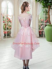 Half Sleeves Lace and Appliques Lace Up