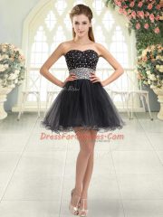 Ideal Sleeveless Lace Up Mini Length Beading Prom Party Dress