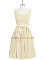 Pretty Mini Length Light Yellow Homecoming Dress Scoop Sleeveless Zipper