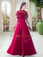 Decent Short Sleeves Lace Zipper Prom Evening Gown