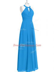 Chiffon Sleeveless Floor Length Dress for Prom and Ruching