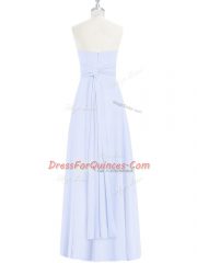 Customized Floor Length Baby Blue Prom Gown Halter Top Sleeveless Zipper