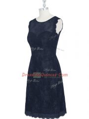 Custom Fit Column/Sheath Party Dress Wholesale Black Scoop Tulle Sleeveless Knee Length Zipper