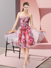 Modern Multi-color Sleeveless Pattern Knee Length Homecoming Dress