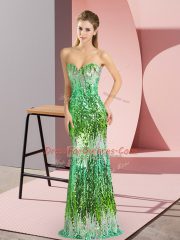 Vintage Mermaid Party Dress Multi-color Sweetheart Sleeveless Floor Length Lace Up