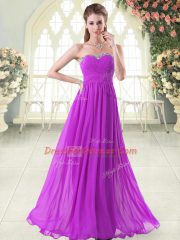 Colorful Beading Prom Dresses Purple Zipper Sleeveless Floor Length