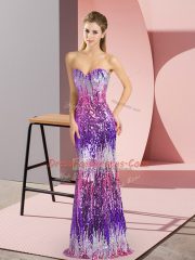 Eggplant Purple Sleeveless Lace Up Prom Dresses for Prom and Party