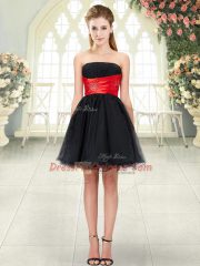 Strapless Sleeveless Organza Evening Dress Beading Lace Up