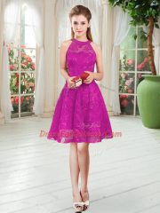 Decent Scoop Sleeveless Prom Gown Lace Zipper