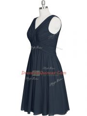 Affordable Knee Length Empire Sleeveless Black Evening Dress Zipper