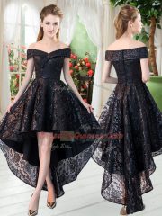 High End Sleeveless High Low Homecoming Dress and Lace