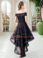 High End Sleeveless High Low Homecoming Dress and Lace
