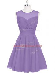 Sleeveless Zipper Mini Length Ruching Evening Dress