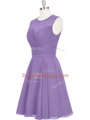 Sleeveless Zipper Mini Length Ruching Evening Dress