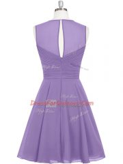 Sleeveless Zipper Mini Length Ruching Evening Dress