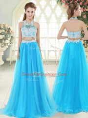 Beauteous Tulle Sleeveless Floor Length Homecoming Dress and Lace