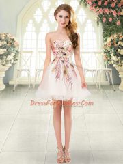 Perfect Tulle Sweetheart Sleeveless Lace Up Beading and Appliques Prom Evening Gown in Champagne