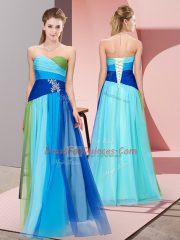 Pretty Multi-color Sweetheart Lace Up Beading Evening Dress Sleeveless