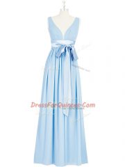Edgy Sleeveless Ruching and Bowknot Backless Homecoming Dress