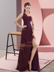 Lovely Sleeveless Sweep Train Backless Beading and Lace Evening Dress