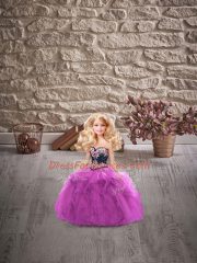 Tulle Sweetheart Sleeveless Lace Up Beading and Embroidery Vestidos de Quinceanera in Purple