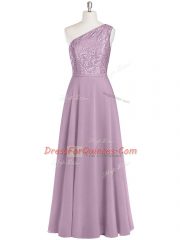 Sleeveless Zipper Floor Length Lace Homecoming Dress