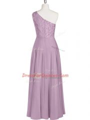 Sleeveless Zipper Floor Length Lace Homecoming Dress