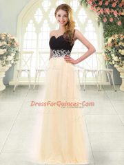 Champagne Sweetheart Neckline Appliques Sleeveless Zipper